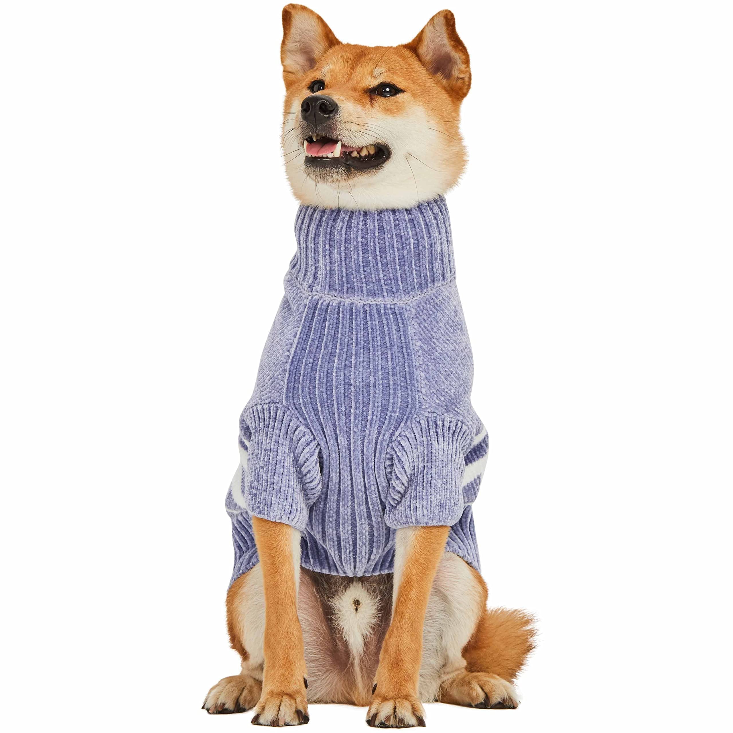 Blueberry Pet Ultra Soft Dog Sweater - Stonewash Blue Winter Coat for Small Dogs (10