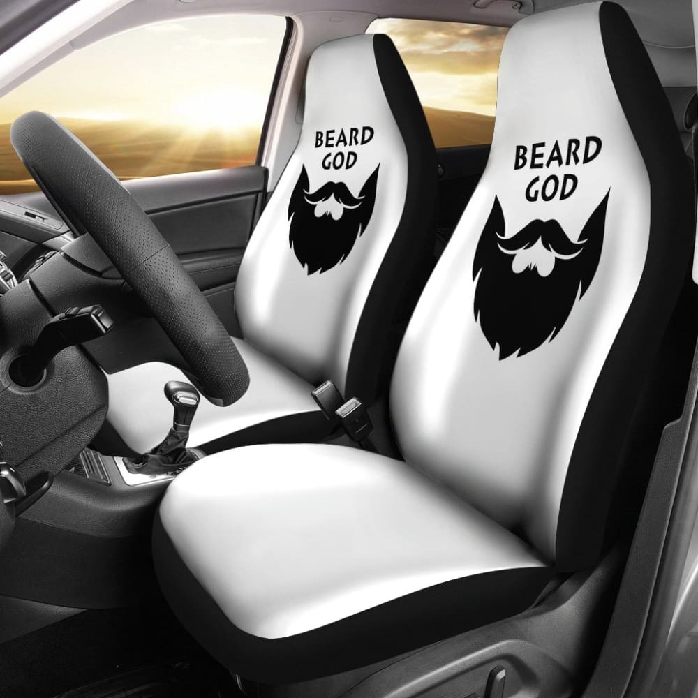 Premium God Beard Car Seat Covers - Soft & Durable Universal Fit for Cars, Trucks & SUVs - Perfect Gift for Men & Auto Enthusiasts - Ideal for Road Trips, Commuting & Protecting Seats