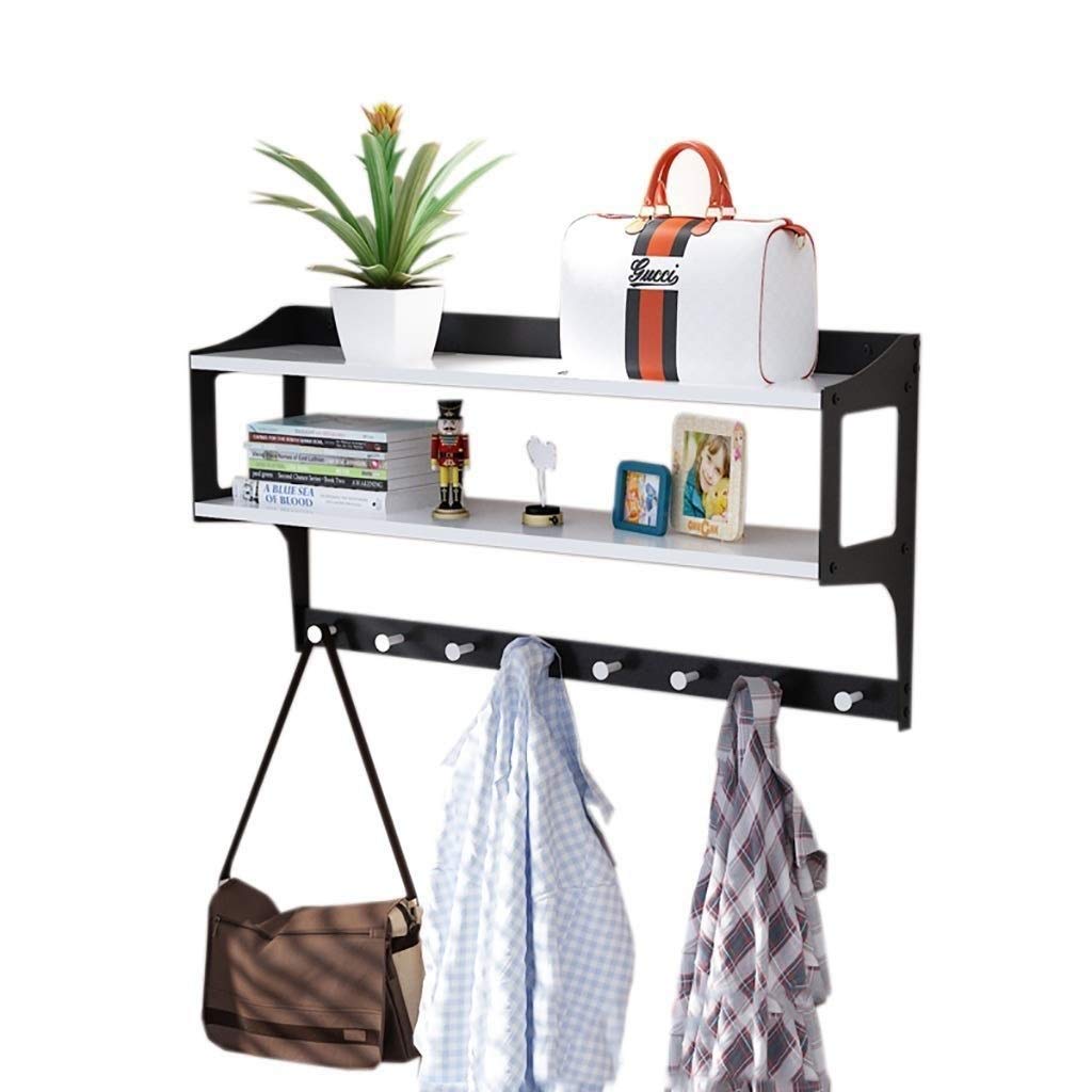 Rustic Industrial LOFT Wall-Mounted Double Pipe Clothes Rack - 8 Hook Black Hanger Holder for Bathroom, Living Room & Bedroom - Perfect for Towels, Robes & Clothing Organization