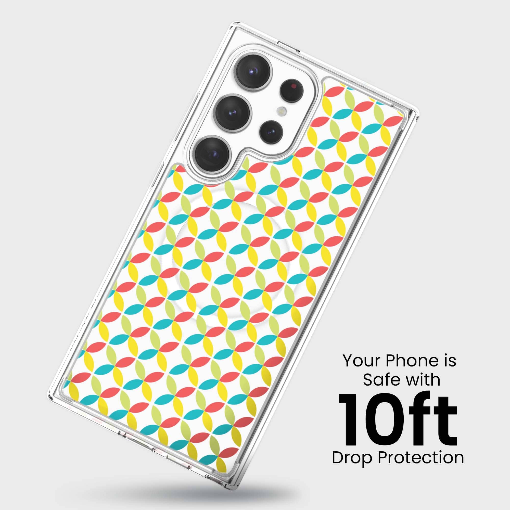 Samsung Galaxy S24 Ultra Clear Case with Yellow Celestial Petal Design - Slim Protective Phone Cover for Everyday Use, Travel & Outdoor Activities