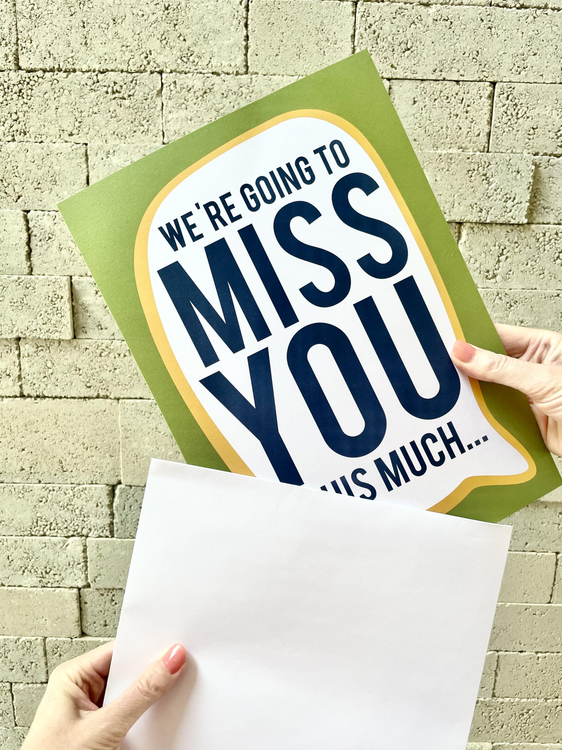WRAPT 'We're Going To Miss You' Fold Out A4 Card - Farewell Card for Colleagues, Teachers, Retirement or New Job | 7 Blank A4 Sides | Large Greeting Card with Envelope | Perfect for Office Goodbyes, Teacher Appreciation & Career Transitions