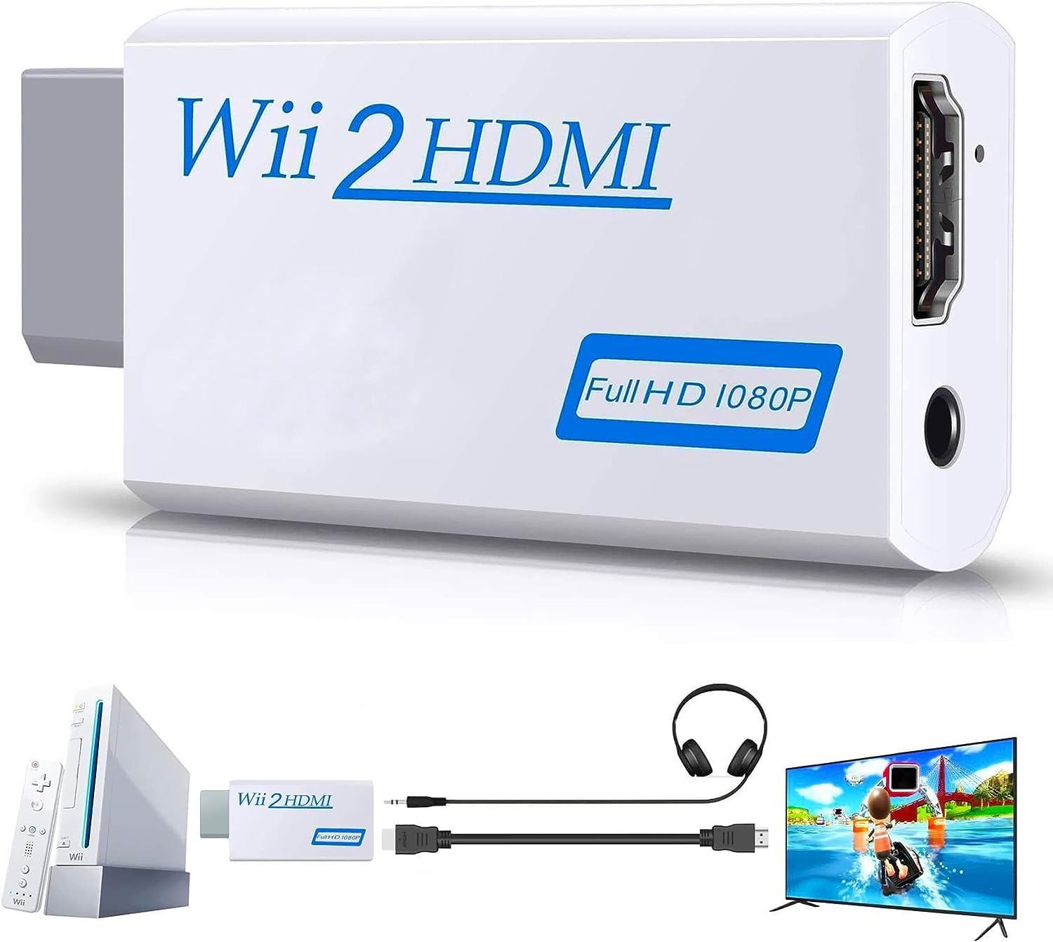 Premium HDMI Converter for Gaming - 1080P/720P HD Video & Audio Output with 3.5mm Jack | Compatible with Wii U, HDTV, Monitor | Perfect for Home Theater & Multi-Screen Gaming Setups