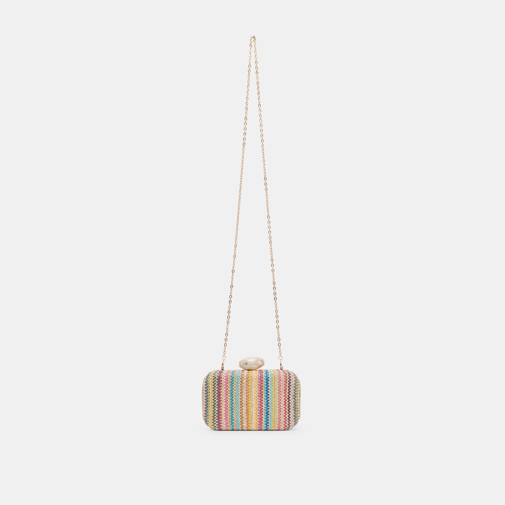 MILOS CLUTCH MULTI-COLOR RAFFIA STRAW HANDBAG - Women's Fashion Beach Tote for Summer Vacation, Pool Party & Outdoor Events
