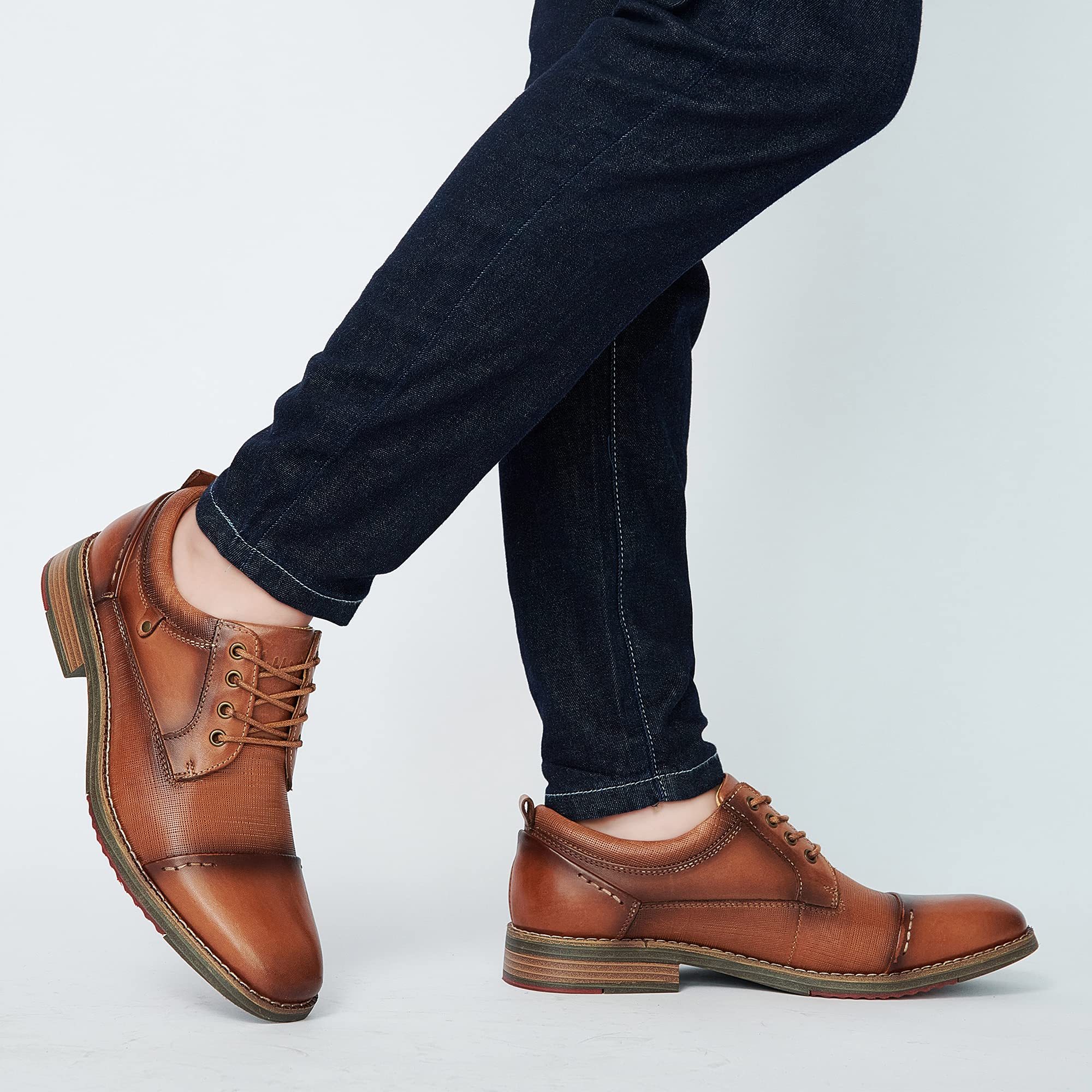 Arkbird Men's Genuine Leather Oxford Dress Shoes - Comfortable Business Formal Shoes for Work & Office | Professional Wedding & Party Footwear