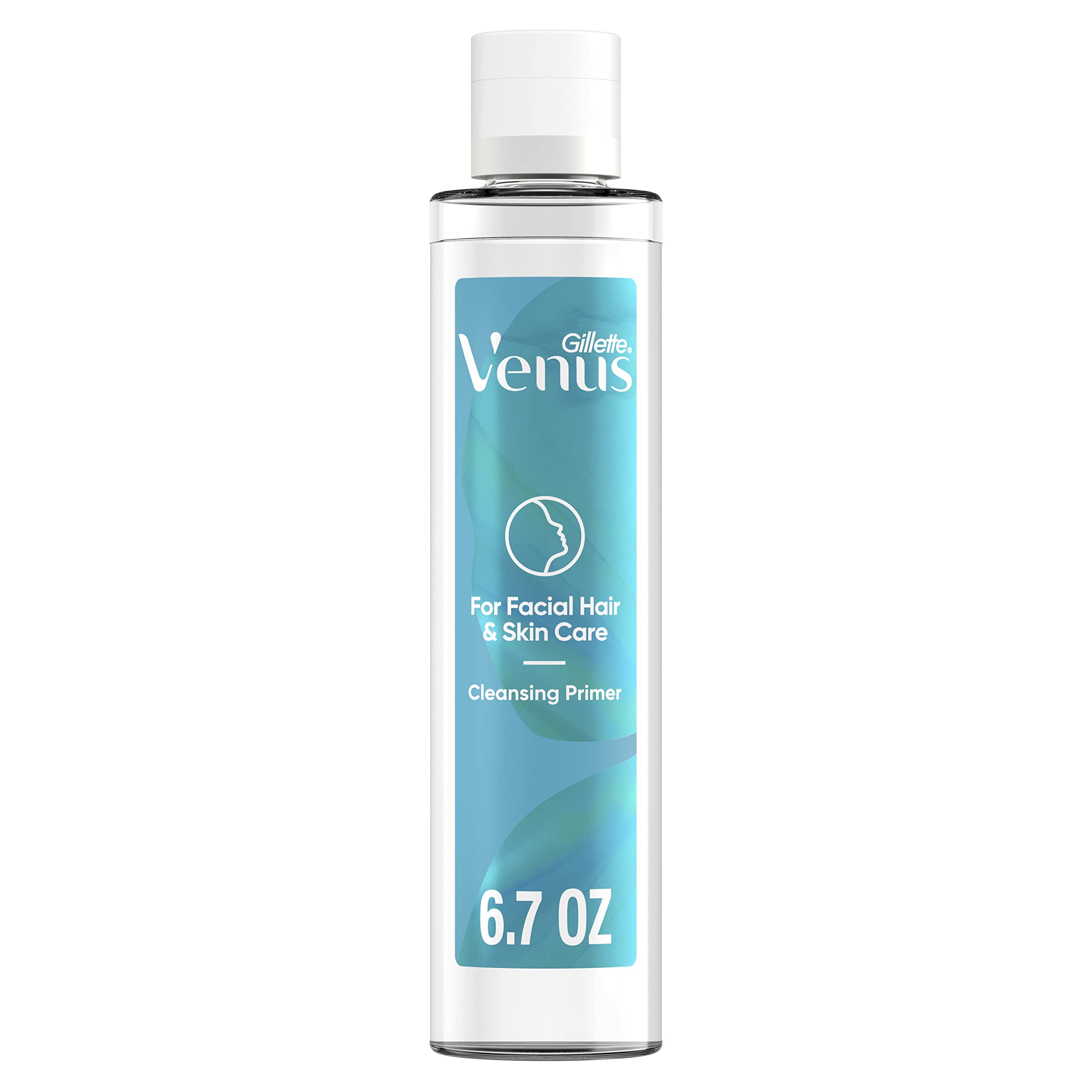 Gillette Venus Facial Hair Removal & Skin Prep Cleanser - 6.7oz Dermaplaning Primer for Smooth Skin | Pre-Shave Oil for Eyebrow Razor, Dermaplane Moisturizer & Face Wash | Perfect for At-Home Skincare Routine & Salon Prep