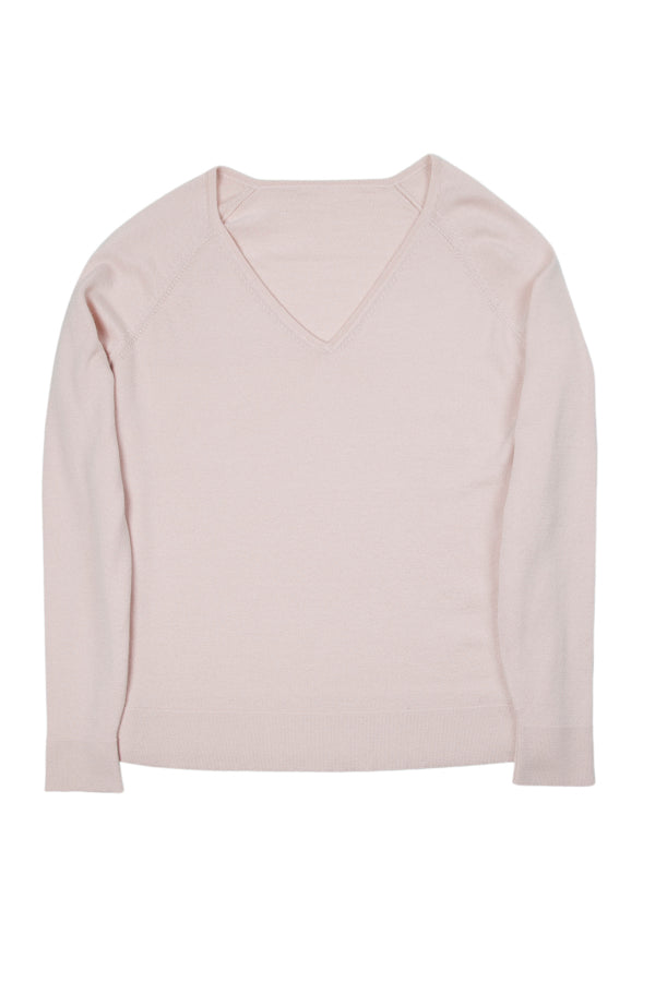 Luxury Silk & Cashmere V-Neck Pullover Sweater - Soft Blush Pink Women's Knitwear for Fall & Winter | Perfect for Office, Date Night & Casual Outfits