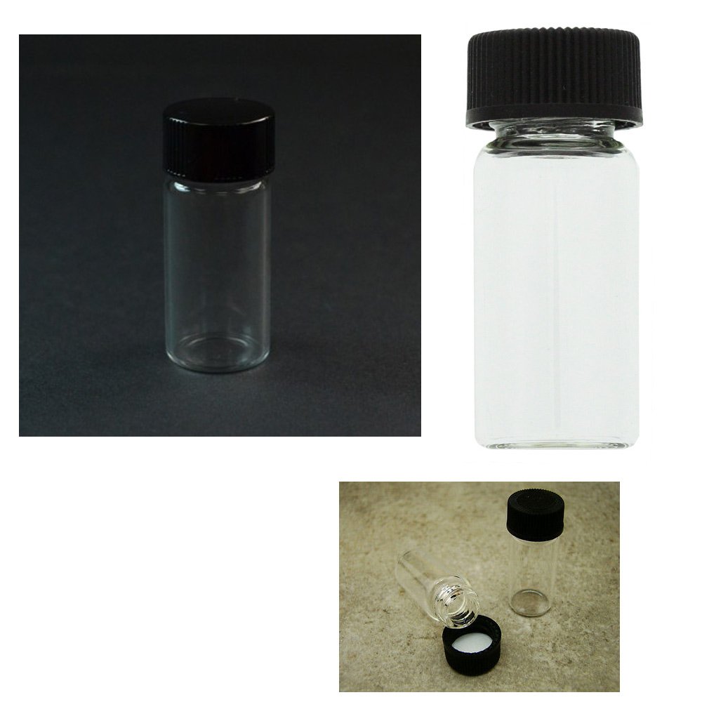 10 Pack Mini Clear Glass Vial Bottles with Caps - 1 3/8