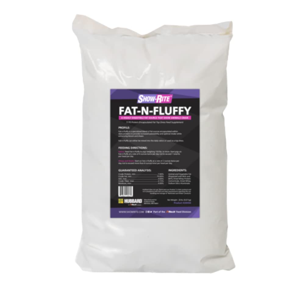 Show-Rite Fat-N-Fluffy 20lb Bag - Premium Dog Food for Weight Gain & Healthy Coat - Perfect for Active Dogs & Puppy Growth