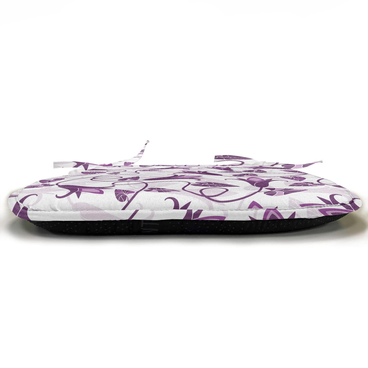Lunarable Tulip Chair Cushion Set of 12 - Royal Floral Bouquet Abstract Design, Non-Slip Kitchen & Patio Seat Pads, 16x16 Inches, Purple Lavender - Perfect for Dining Chairs, Outdoor Furniture, and Home Decor