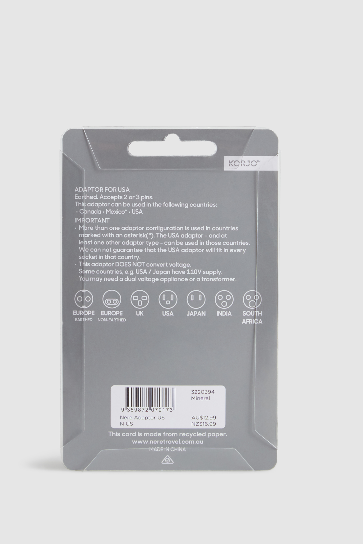 NERE USA Power Adapter 3220394 - Universal Travel Plug for Laptops, Phones & Devices - Perfect for Home, Office & International Trips