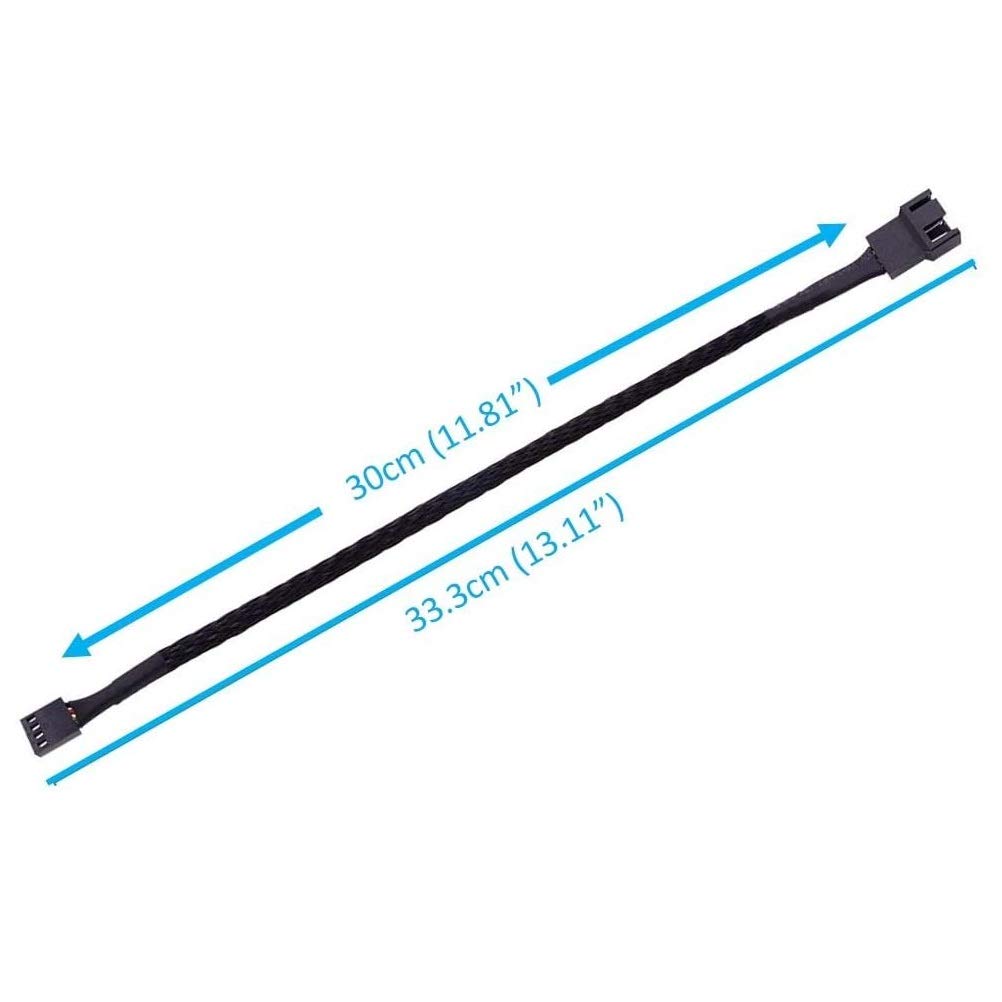Easycargo 4-Pin & 3-Pin PWM Fan Splitter Cable with Extension - PC Case Fan Power Adapter for Multiple Cooling Fans - Perfect for Gaming PC, Workstation & Computer Case Cooling Systems