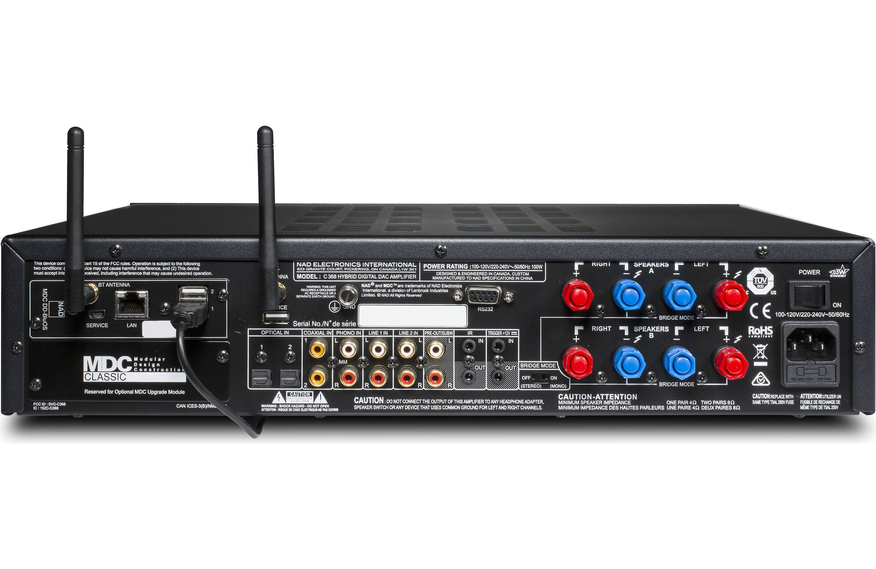 NAD C 368 BluOS 2i Stereo Integrated Amplifier with Built-in BluOS Streaming, Apple AirPlay 2 & Bluetooth - High-Fidelity Audio for Home Theater & Music Listening