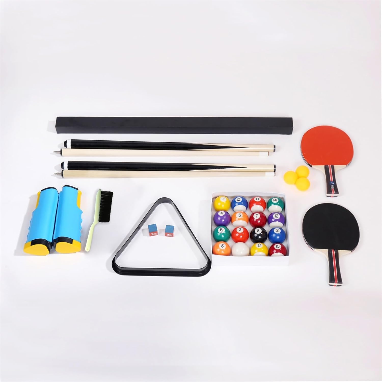 5.5ft, 6ft or 7ft Portable Foldable Billiards Pool Table Set with Balls, Cues, Chalk & Brush - Multi-Game Table for Family Fun, Game Room, Basement & Man Cave Entertainment