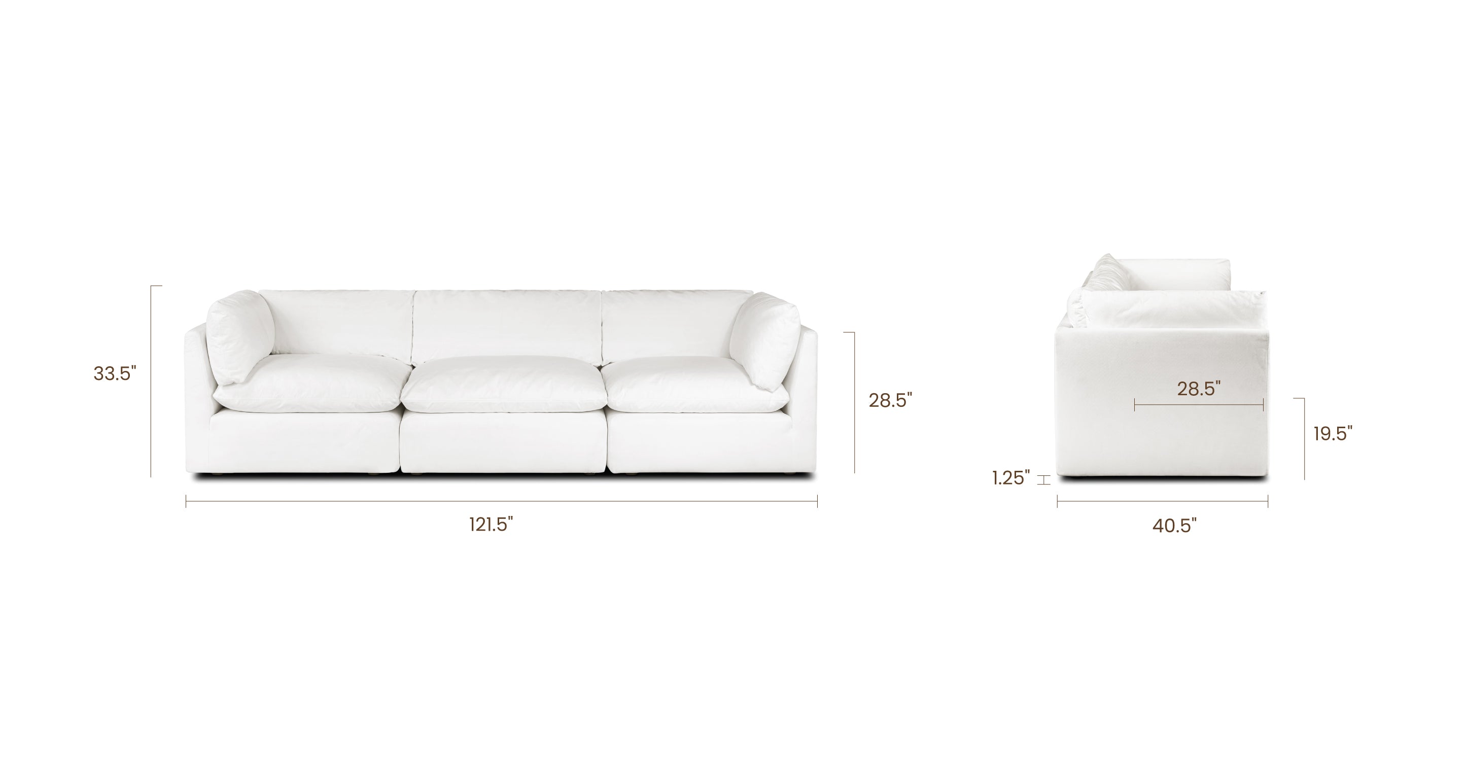 3-Seat Davos Modular Sofa - Modern Sectional Sofa for Living Room, Lounge & Office - Comfortable & Stylish Home Furniture