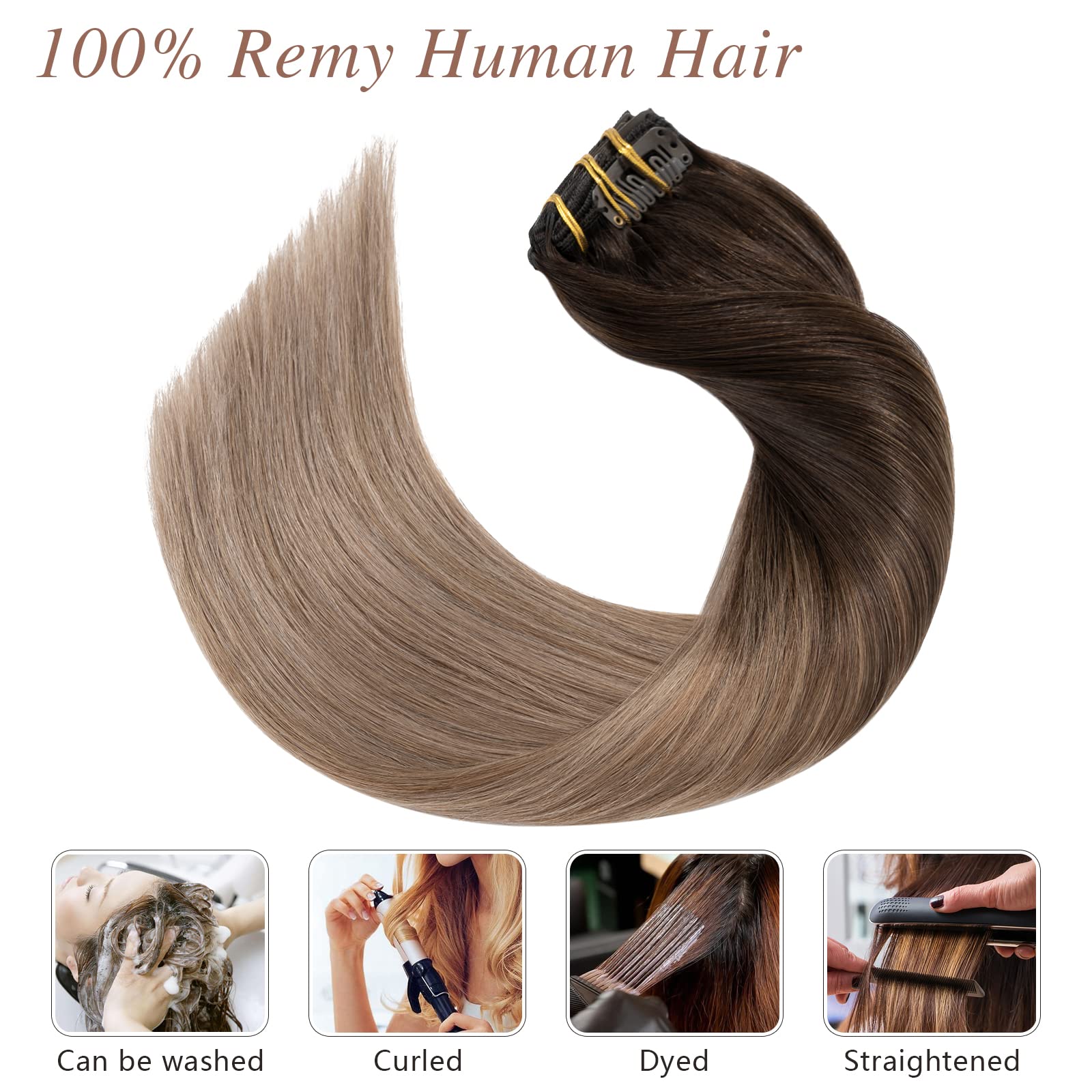 SEGO Clip In Hair Extensions 14/16/18/20/22