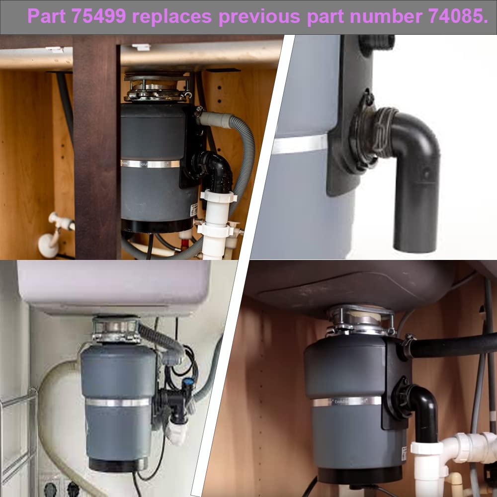2 Pack Flex Coupler 75499 - Garbage Disposal Replacement Parts Compatible with Insinkerator, Flexible Discharge Anti-Vibration Tailpipe Mount Coupling - Replaces Part #74085 - Perfect for Kitchen Sink Waste Disposal System Installation & Maintenance