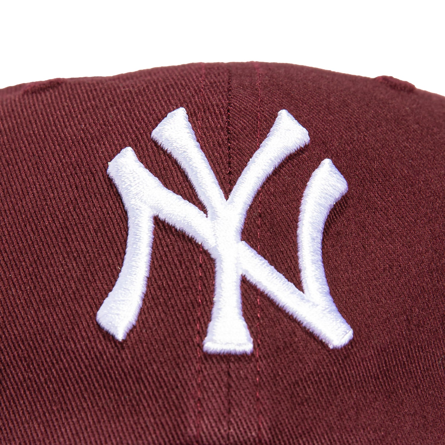 New York Yankees Adjustable Baseball Cap - 47 Brand Cleanup Hat in Maroon & White for Men & Women | Perfect for Games, Sports & Casual Wear