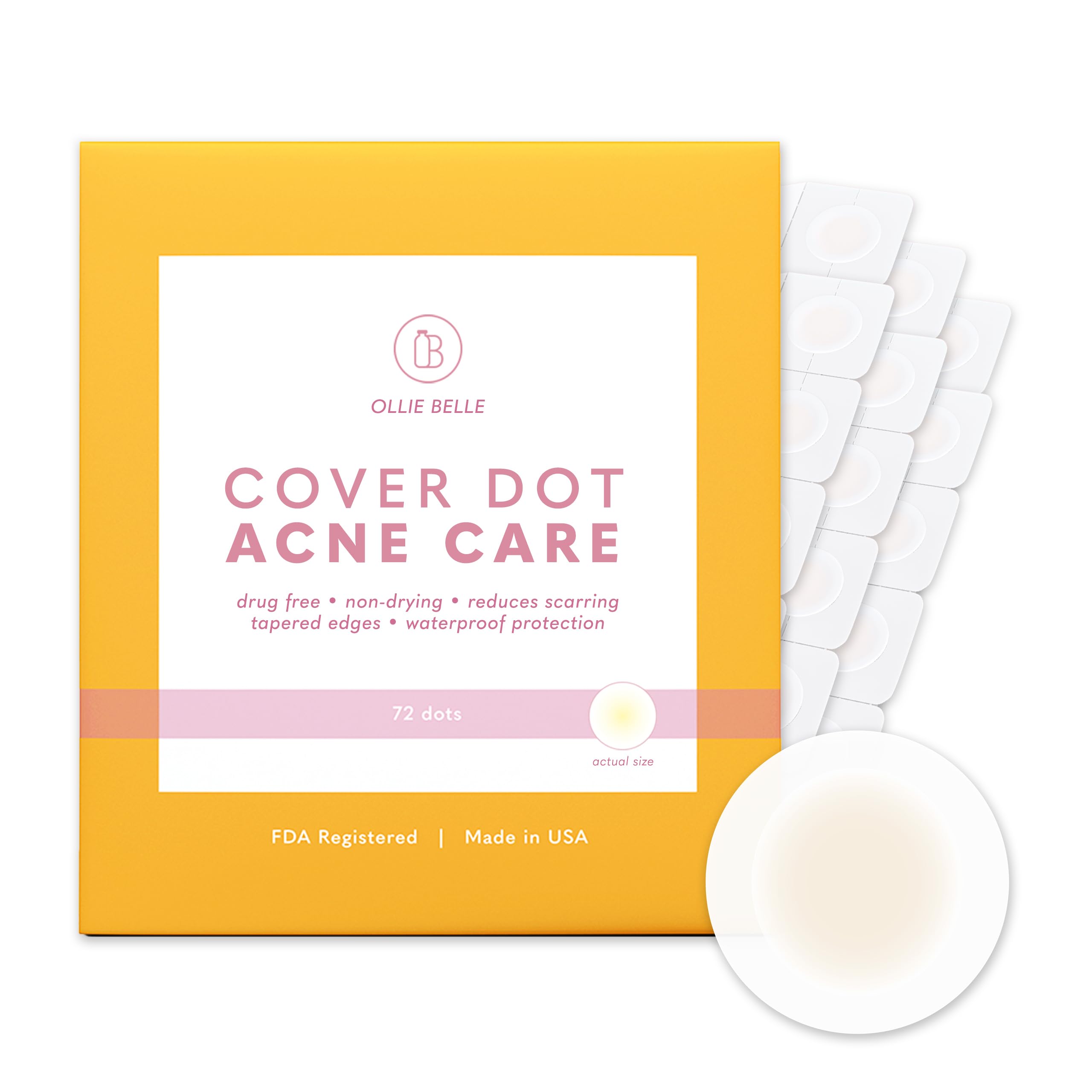 Hydrocolloid Acne Patches (72 Count) - Clear, Waterproof Pimple Patches for Blemish Treatment | Oil Absorbing & Latex-Free | Perfect for Overnight Spot Treatment & Daily Acne Care