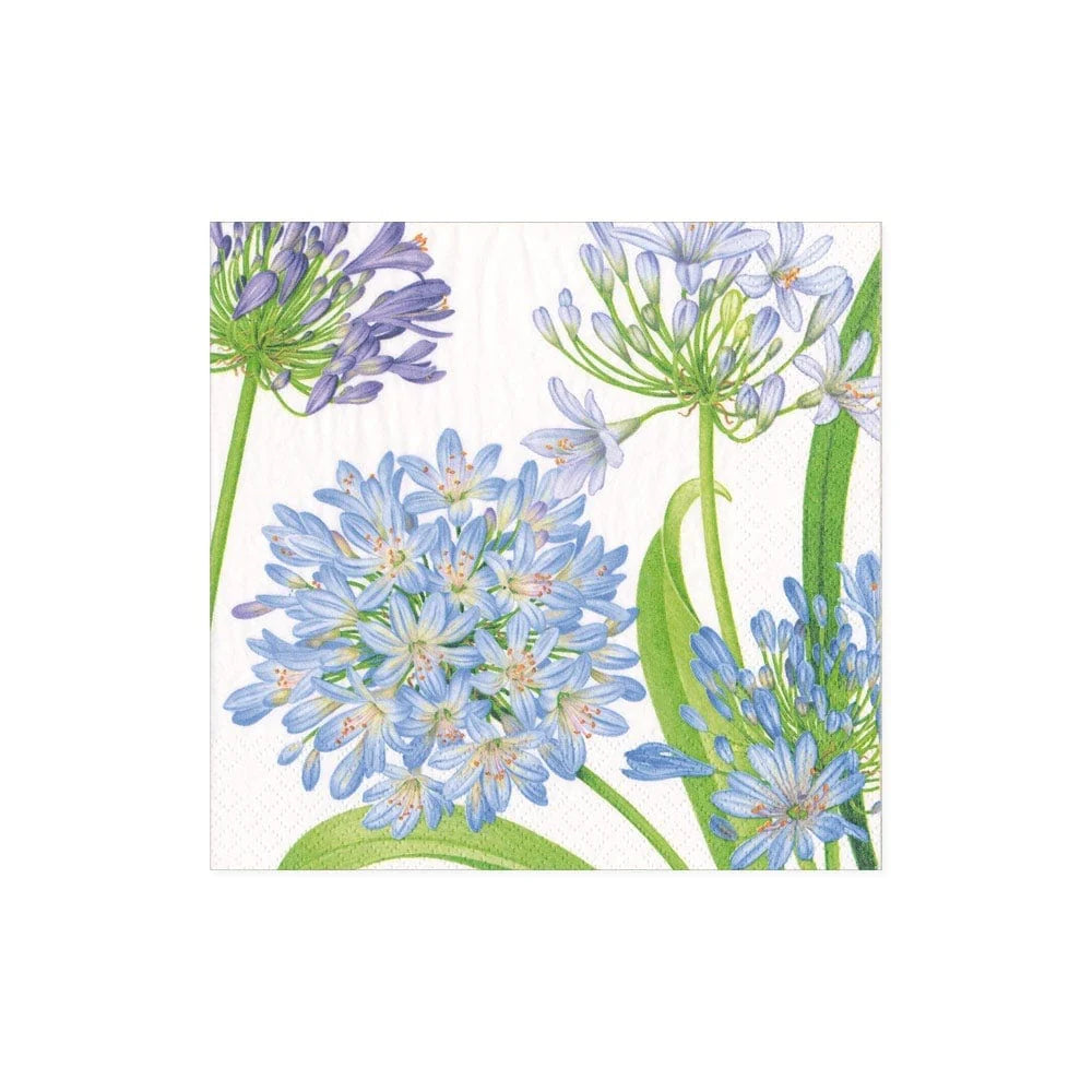 Premium Agapanthus Floral Cocktail Napkins - Elegant Party, Wedding & Home Decor Accessories