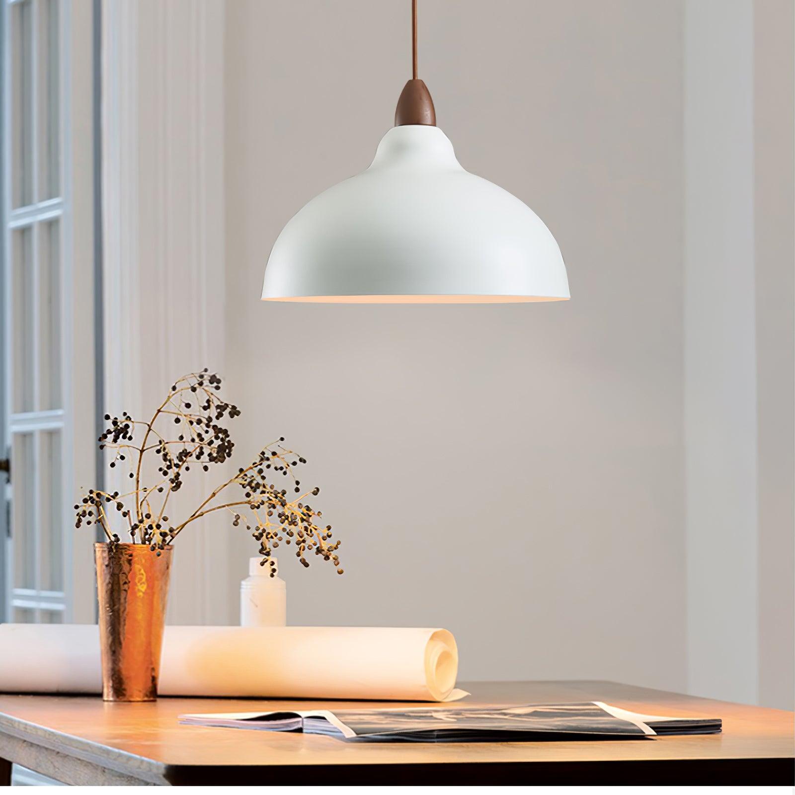 Handmade Natural Wooden Pendant Light - Rustic Farmhouse Ceiling Lamp for Dining Room, Kitchen Island & Bedroom Decor