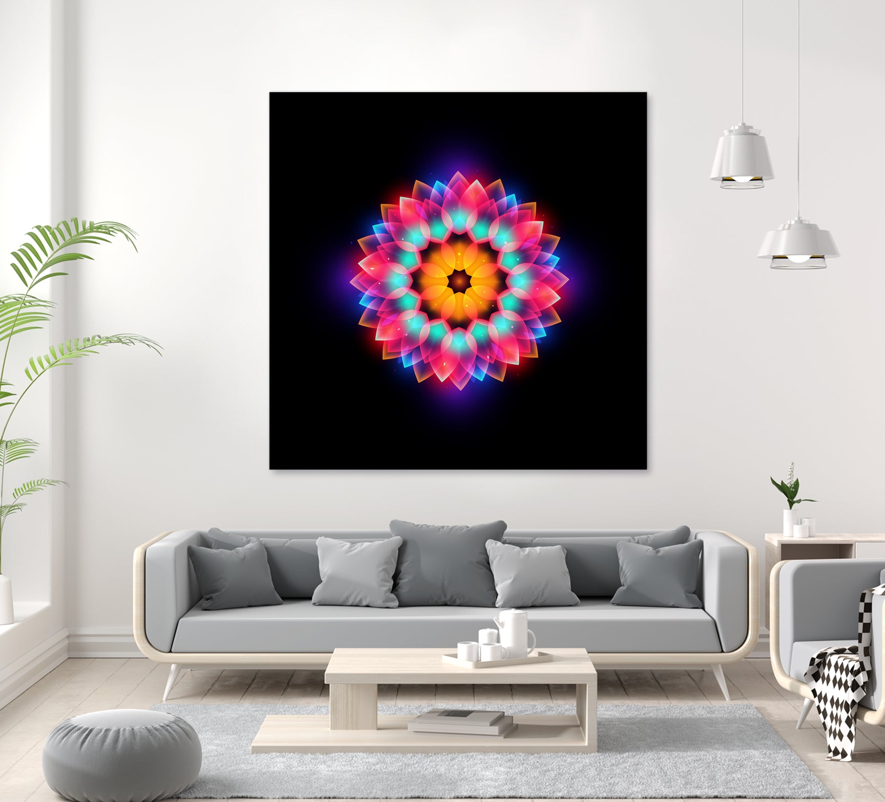 Abstract Flower 3 - Modern Floral Wall Art for Home & Office Decor | Perfect for Living Room, Bedroom, and Workspace Aesthetics