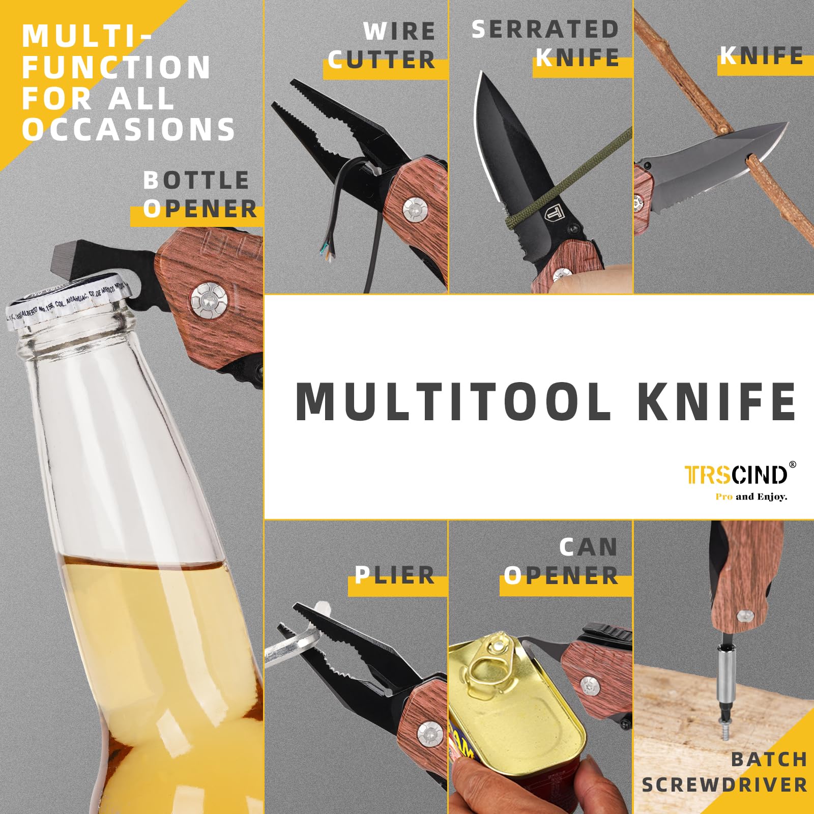 Best Pocket Knife Multitool for Men - Perfect Gift for Dad, Husband, Boyfriend - Christmas, Birthday, Anniversary Present - Outdoor Survival & Camping Essential Gear for Hiking, Fishing, and Emergency Preparedness