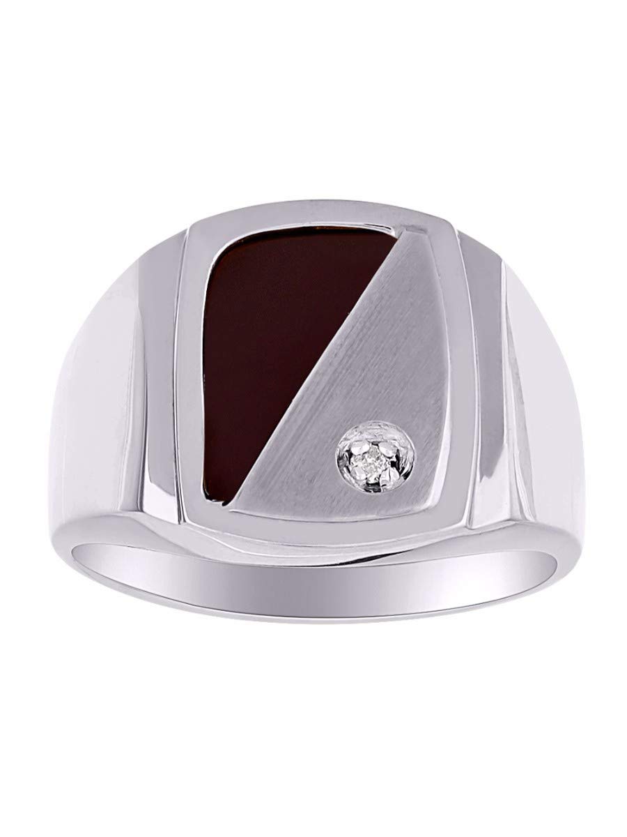 Stylish Rylos Men's Onyx Ring - Sterling Silver or Gold Plated with Diamonds | Size 8-13 | Perfect for Weddings, Gifts & Formal Occasions