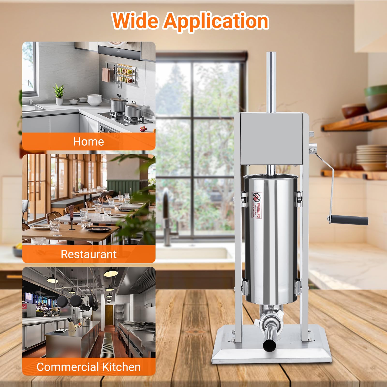 Heavy Duty 22LBS/10L Manual Sausage Stuffer Machine - Dual Speed Stainless Steel Meat Filler with 4 Stuffing Tubes | Perfect for Home Kitchen & Commercial Use | Make Sausages, Burgers & Ground Meat Easily