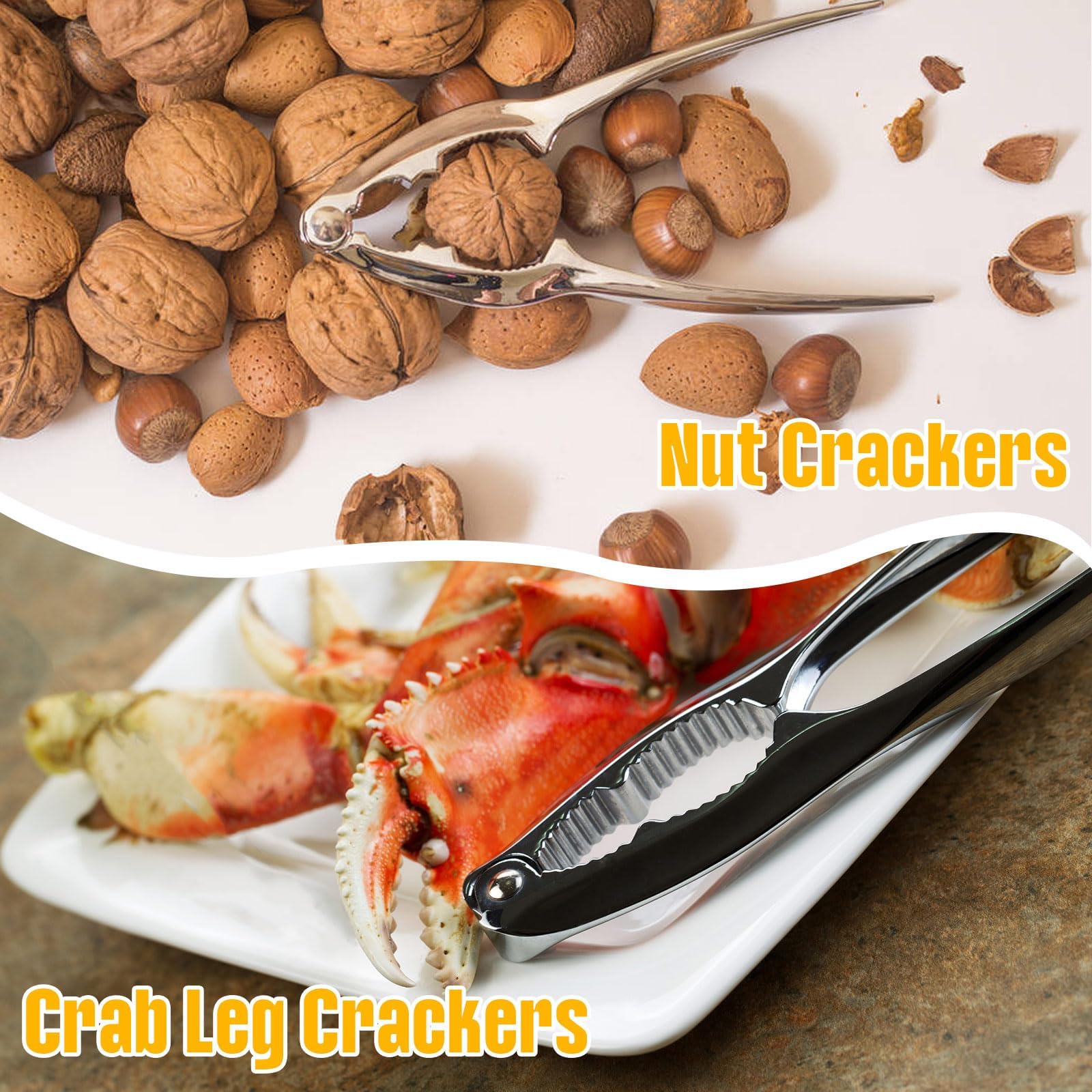 12-Piece Heavy Duty Crab Crackers & Seafood Tools Set - Crab Leg Crackers, Lobster Nut Crackers & Openers - Perfect for Home Kitchen, Parties & Gifts for Crab & Lobster Lovers - Ideal for Seafood Feasts, BBQs & Holiday Gatherings