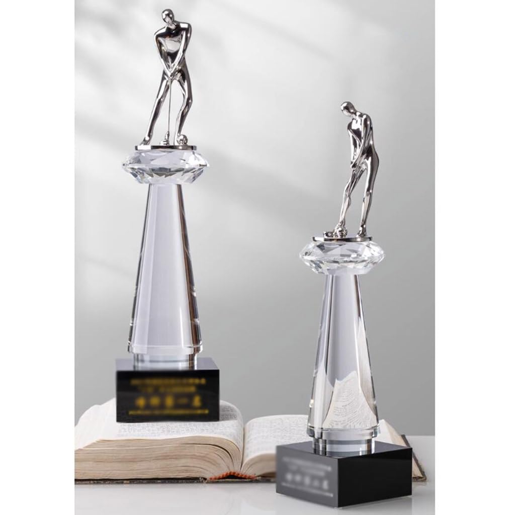Premium Metal Golf Villain Trophy - Elegant Crystal Golf Competition Award for Hole-in-One - Perfect for Tournaments, Souvenirs & Office Decor