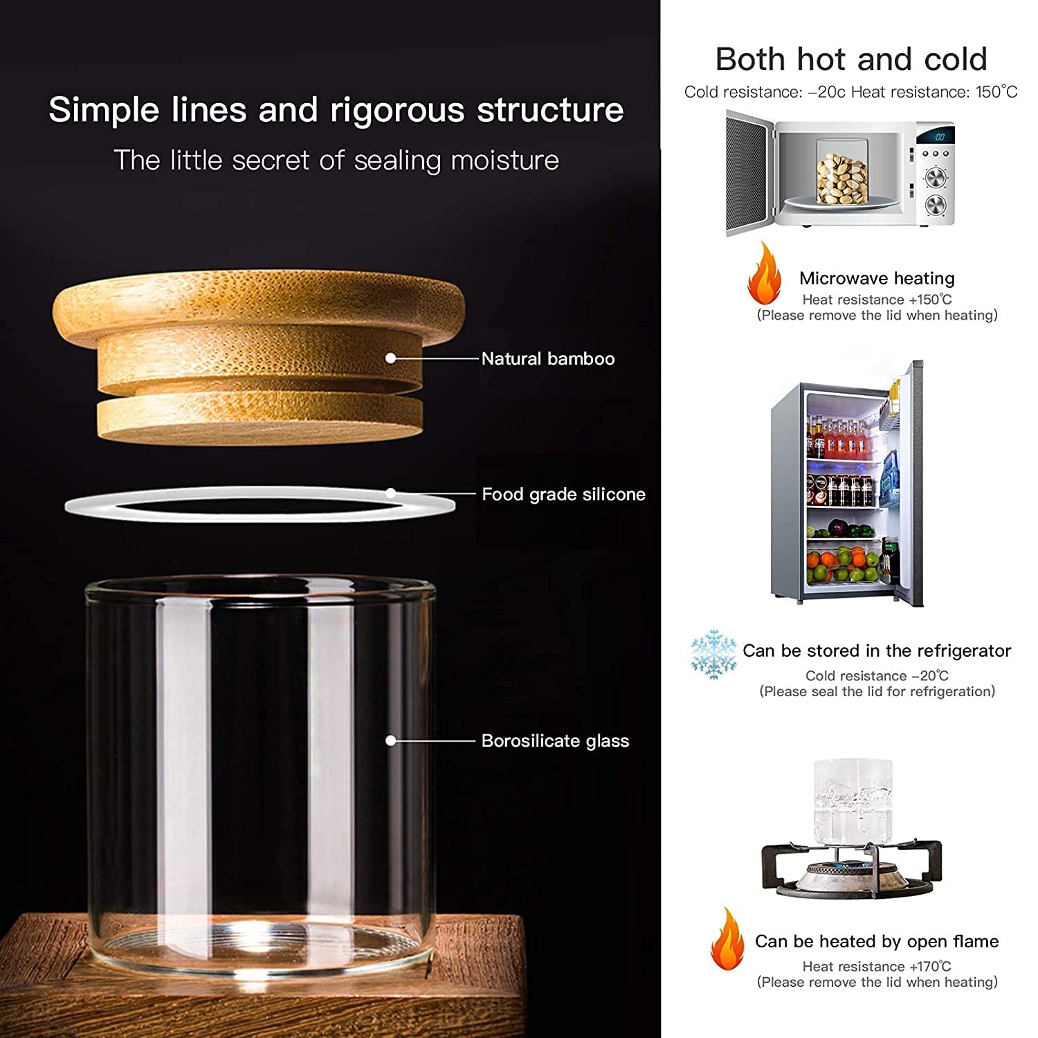 20 Pcs Glass Spice Jars with Airtight Bamboo Lids - 2.5oz Clear Kitchen Storage Containers for Tea, Coffee, Herbs, Sugar & Salt | Includes Labels & Pen | Perfect for Pantry Organization & Spice Rack Display
