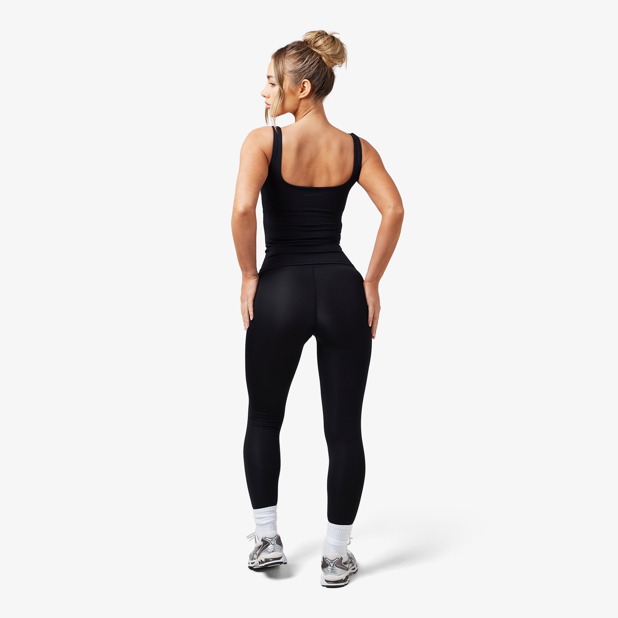 Second Skin Square Neck Vest for Women - Slim Fit Stretchy Camisole Top in Black | Perfect for Layering, Workouts & Everyday Wear