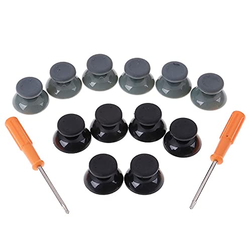 6Pcs Black 3D Mushroom Analog Stick Joystick Thumb Grips Caps with Screwdriver Tool for Xbox 360 Controller - Improve Gaming Comfort & Grip for Long Play Sessions