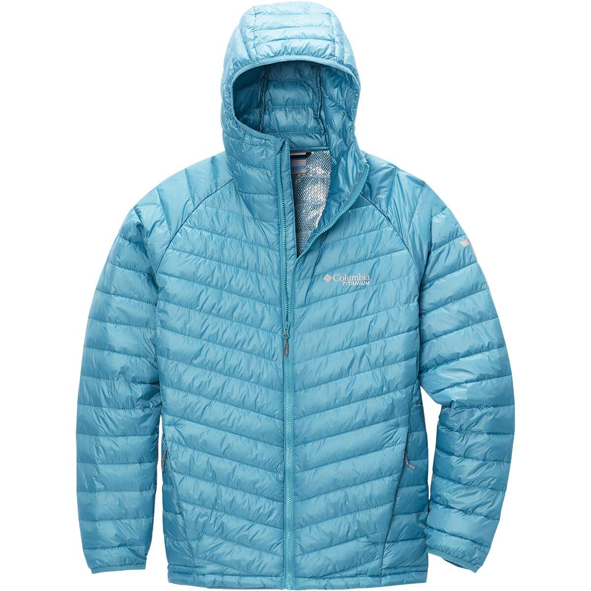 Columbia Men's Titanium Snow Country Hooded Jacket - Waterproof Winter Coat for Hiking & Skiing, Canyon Blue, Size L