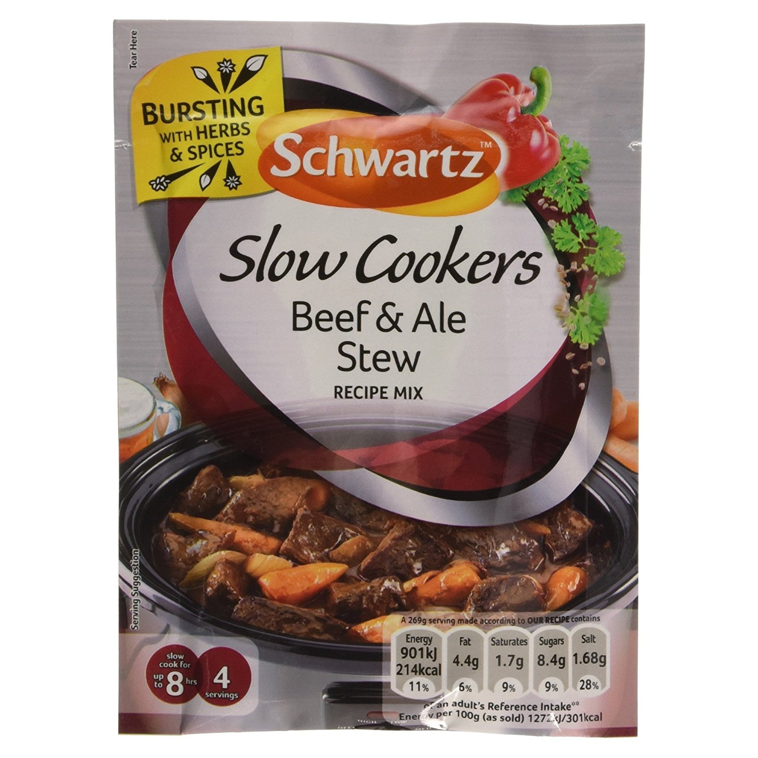 Schwartz Slow Cooker Beef and Ale Stew Mix 43g - Hearty British Stew Seasoning for Crock Pots & Dutch Ovens - Perfect for Family Dinners & Comfort Food