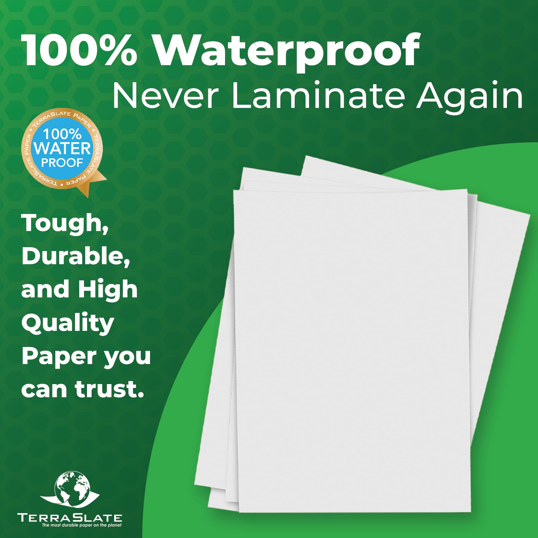 Waterproof Laser Printer Paper - 10 MIL Thick, 8.5