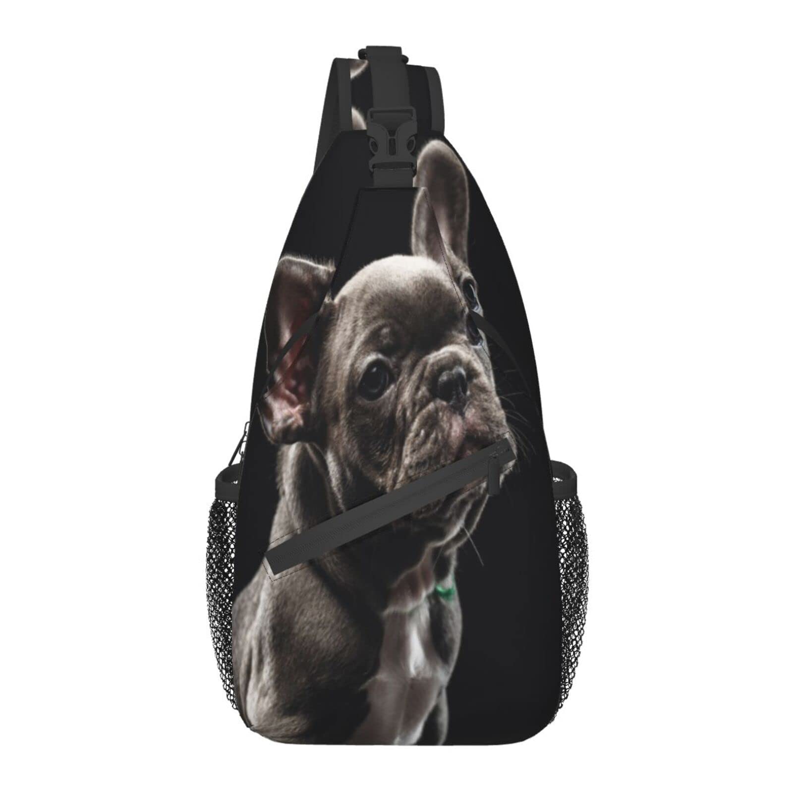 French Bulldog Sling Bag Crossbody Shoulder Backpack - Adjustable Lightweight Chest Bag for Men & Women - Perfect for Travel, Hiking, Gym, Biking & Camping - Casual Daypack for Outdoor Adventures