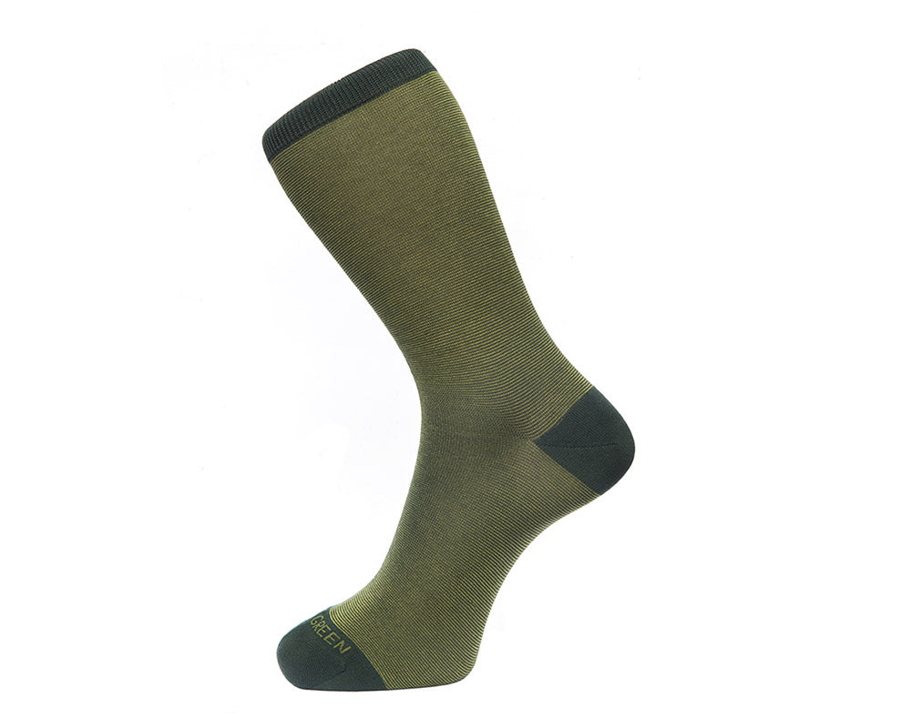 Fortis Green Men's Striped Socks - Premium Cotton Dress Socks for Business & Casual Wear - Perfect for Office, Travel & Everyday Comfort