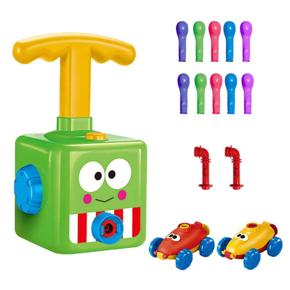 NEXTAKE Balloon Powered Car Kit - STEM Educational Aerodynamics Toy for Kids with 12 Balloons (Frog Design) - Fun Science Experiment & Birthday Gift for Boys & Girls - Perfect for Classroom Projects, Birthday Parties & Outdoor Play