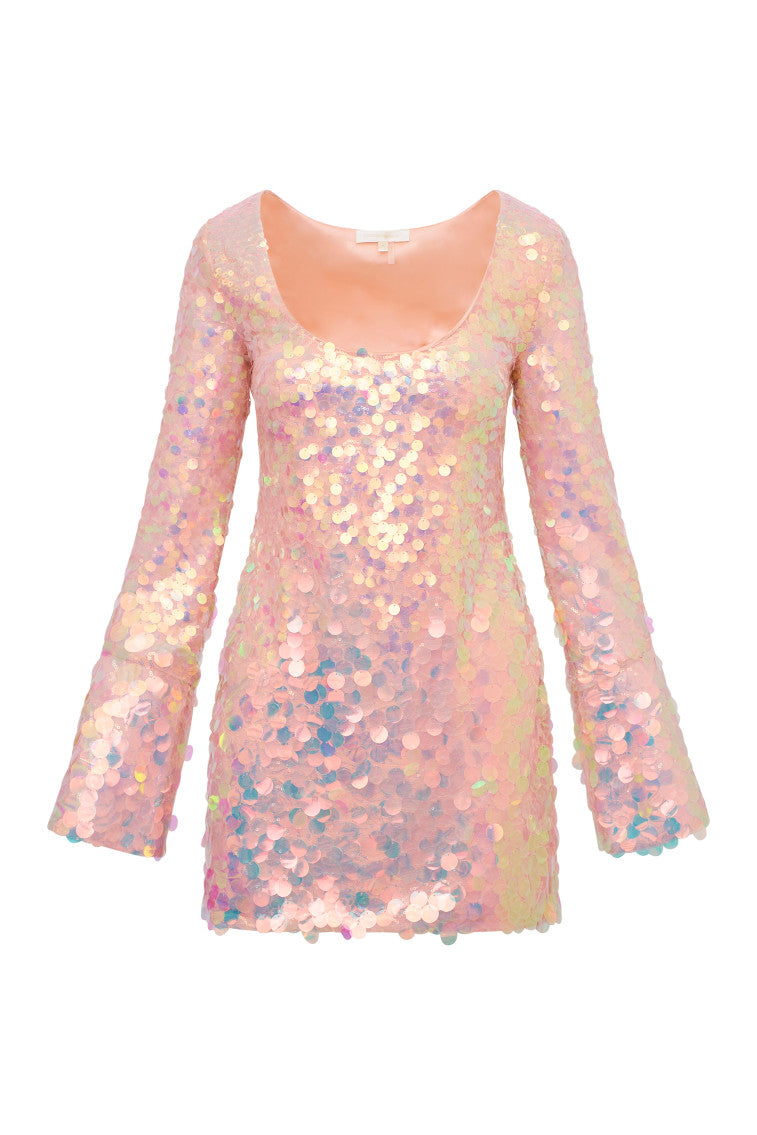 Risbo Iridescent Mini Party Dress for Women - Shiny Sequin Club Dress for Night Out, Prom, Cocktail, Birthday, Holiday & Special Occasions