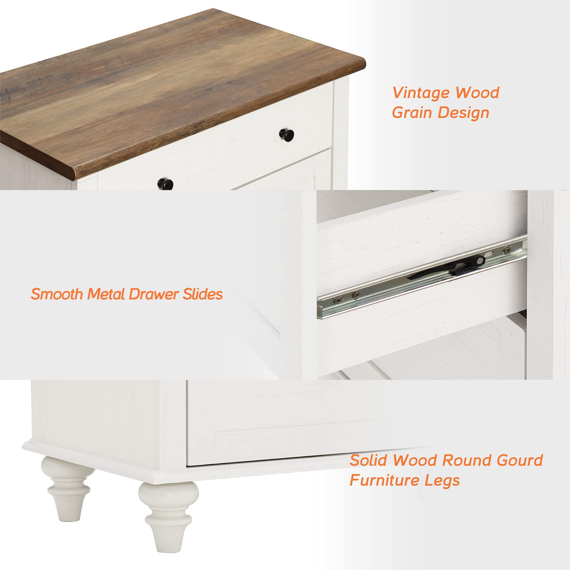 WAMPAT White 6-Drawer Dresser for Bedroom - Mid Century Modern Wooden Chest of Drawers, Wide Storage Organizer for Nursery, Living Room & Hallway | Perfect for Kids' Room, Closet Organization & Home Decor
