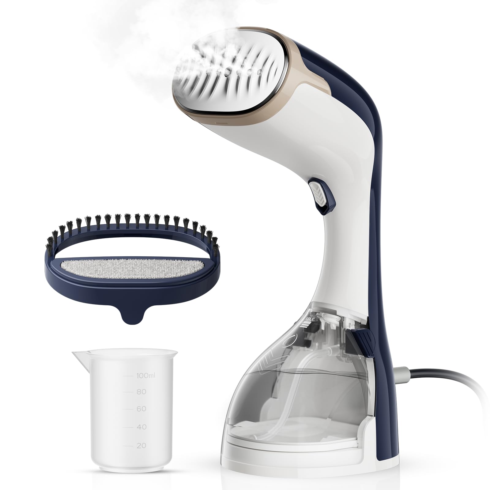 BQYPOWER 1200W Handheld Clothes Steamer - 300ml Large Water Tank, 30-Second Heat Up for Fast Wrinkle Removal | Portable Garment & Fabric Steamer for Travel, Home & Office Use (120V Only) | Perfect for Business Trips, Weddings & Daily Outfit Care