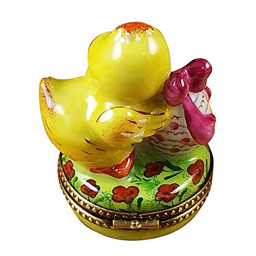 Easter Chick Bird Limoges Box Figurine - Hand-Painted Collectible Trinket Box for Easter Decorations & Gift Giving