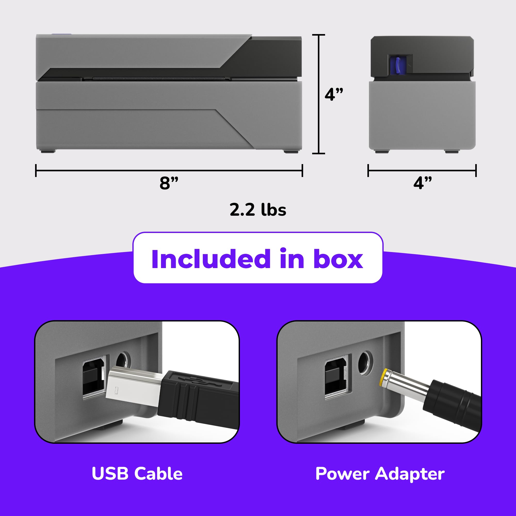 Rollo USB Thermal Shipping Label Printer with 1000 2x1 Thermal Labels - High Speed Direct Thermal Barcode Printer for Shipping Packages | Perfect for Ecommerce, Small Business & Home Shipping Needs