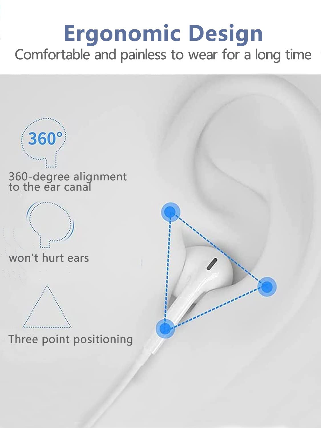 2 Pack Wired Earbuds with Mic & Volume Control - Noise Isolating In-Ear Headphones 3.5mm Jack, Lightweight Comfort for iPhone, iPad, Samsung, Huawei, Android Devices, MP3 Players, Tablets & Laptops - Perfect for Commuting, Workouts & Online Classes