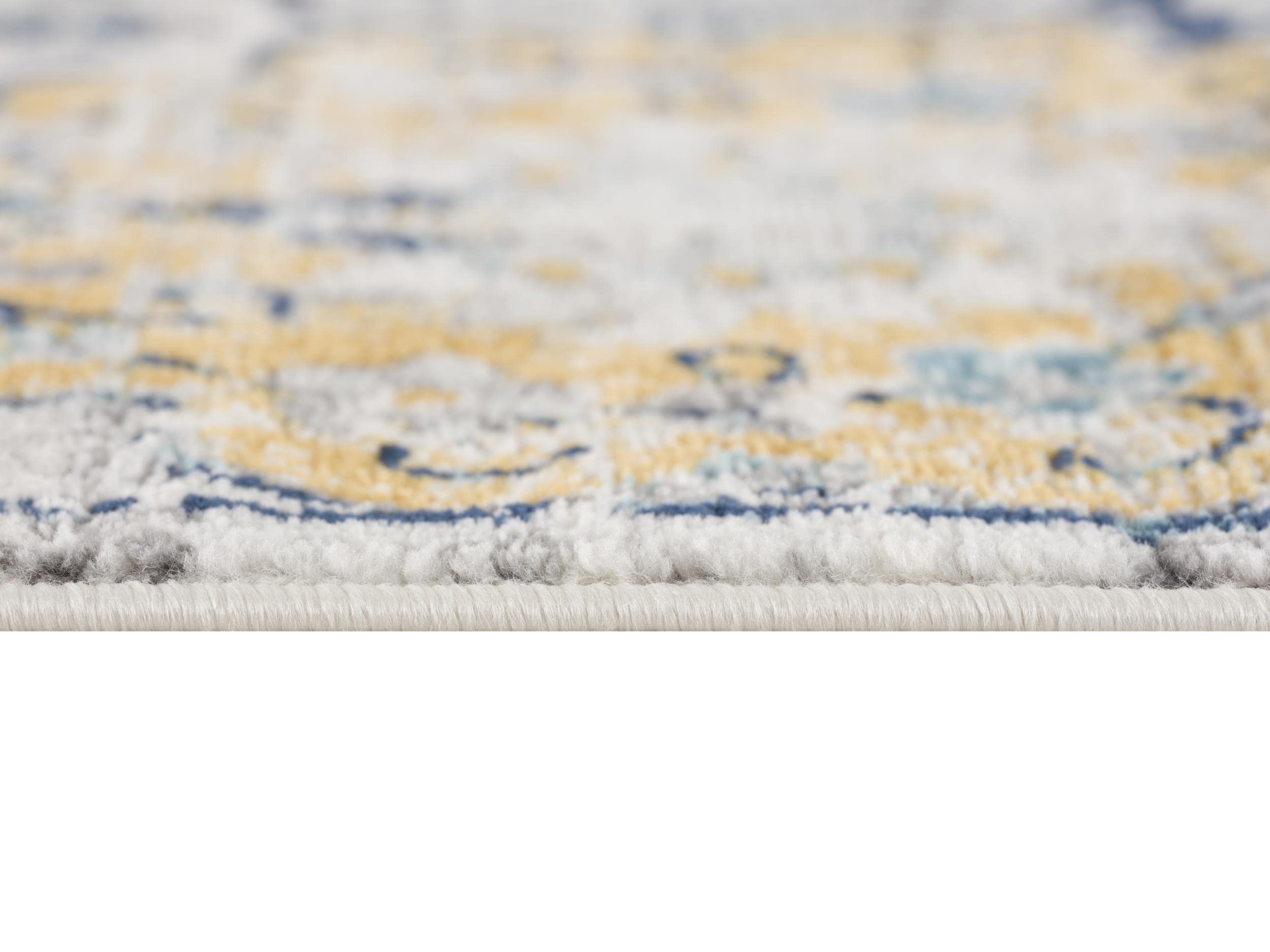 Savannah Contemporary Mid-Century Modern Blue Grey Indoor Area Rug - 8' x 8' (7'5