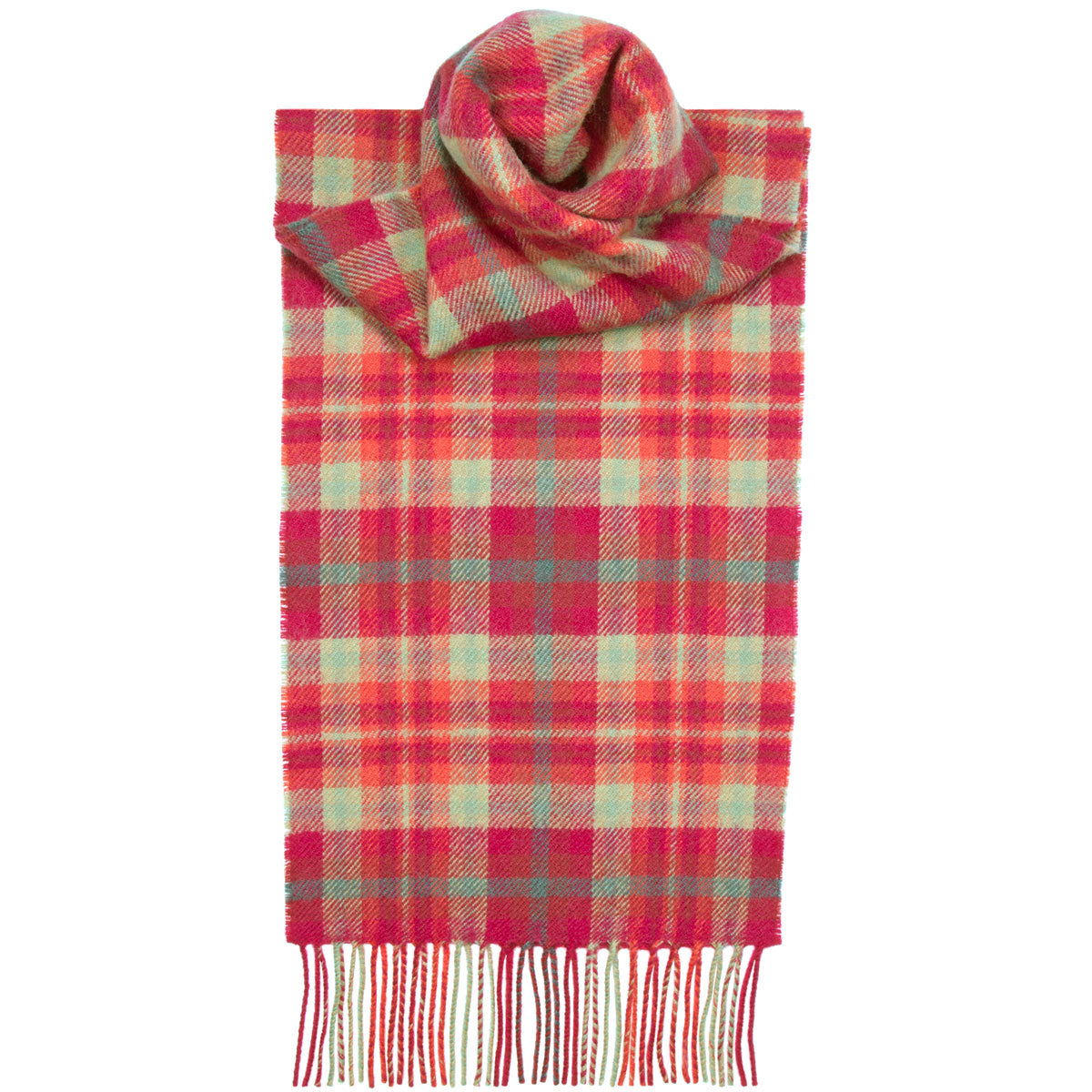 Highland Rose Tartan Scarf - Soft Wool Plaid Wrap for Women & Men - Perfect for Winter, Fall Fashion & Scottish Heritage Events