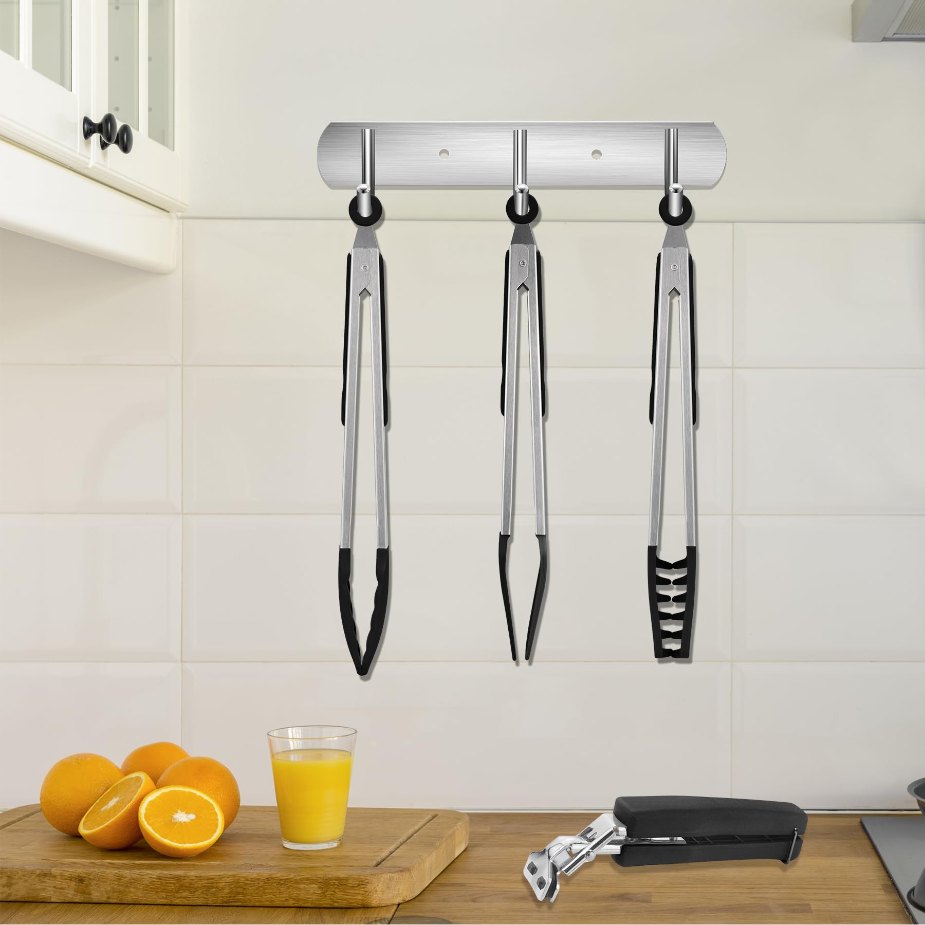 4-in-1 Non-Stick Stainless Steel Kitchen Tongs Set - Heat Resistant Silicone Tip Tongs for Cooking, Baking, BBQ & Grilling - Perfect for Oven, Instant Pot & Serving Utensils - Durable Kitchen Gadgets & Accessories