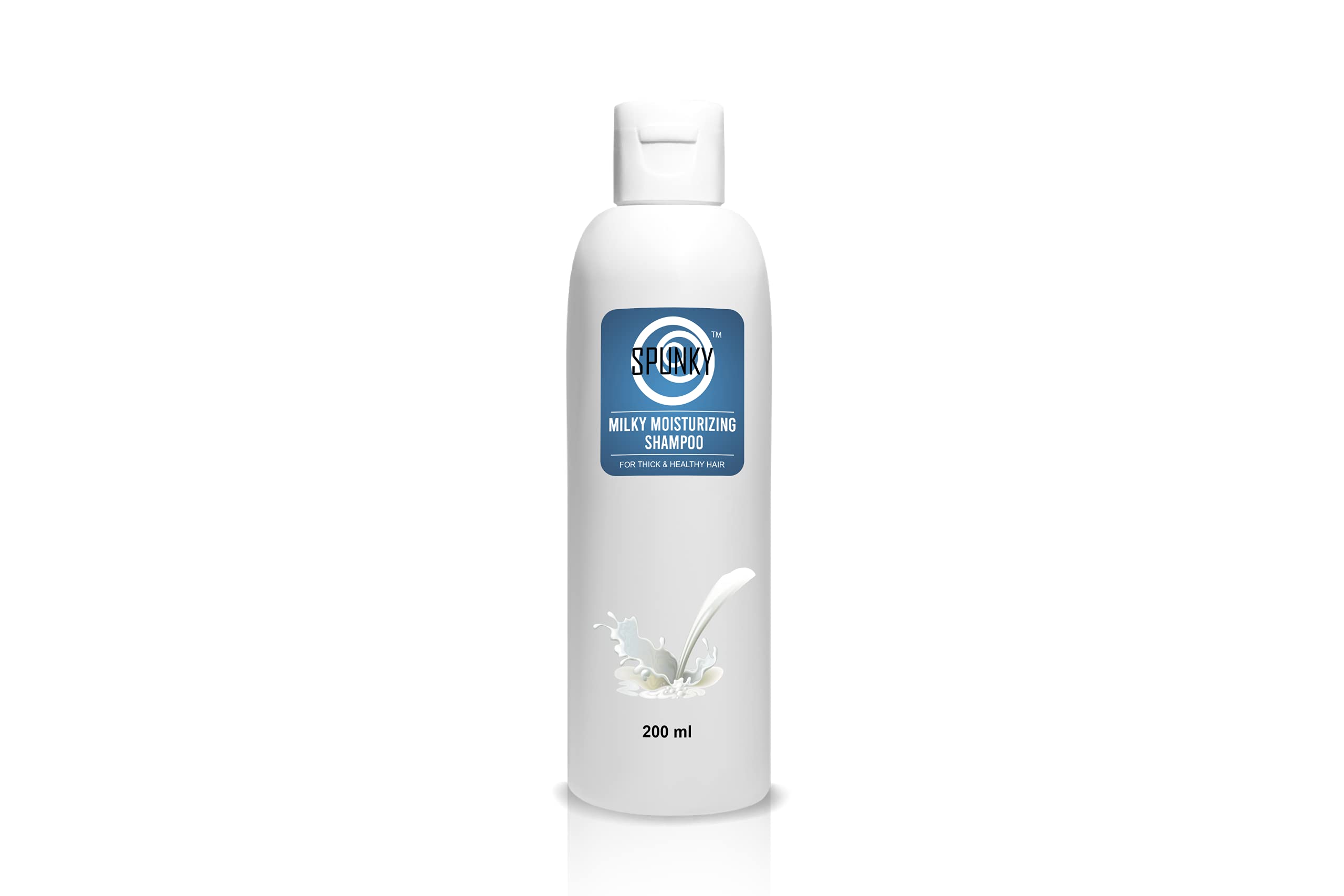 SPUNKY Replenish Shampoo with Olive Oil & Camellia Oil - Dye-Free, Paraben-Free, 24H Frizz Control - Hydrating Milk Shampoo for Dry, Damaged Hair (200ml) - Perfect for Daily Use & Travel Size