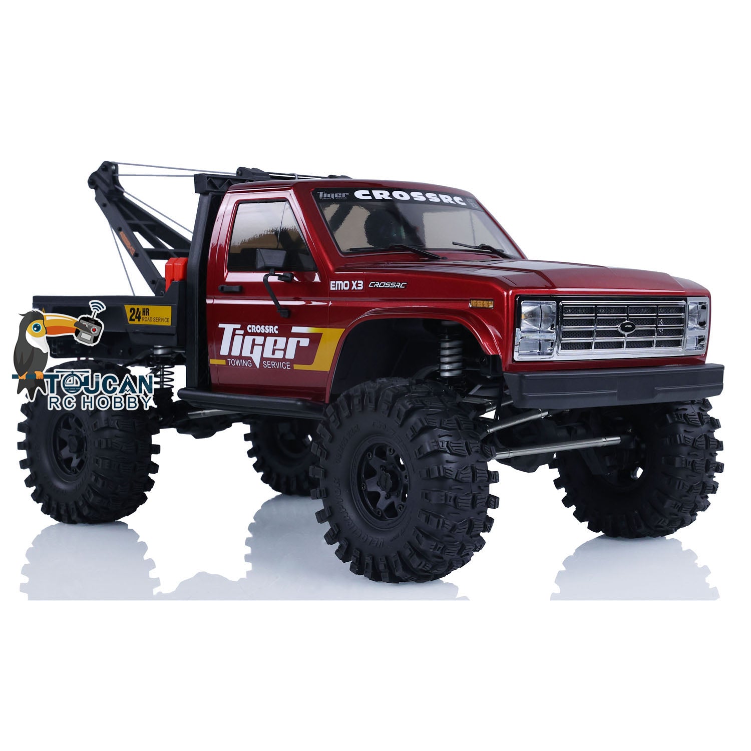 CrossRC EMO X3 1/8 Scale 4WD RC Rescue Towing Truck - 4x4 Remote Control Crawler with Brushed Motor, ESC & Differential Lock | Off-Road Adventure, Rock Crawling, Emergency Simulation